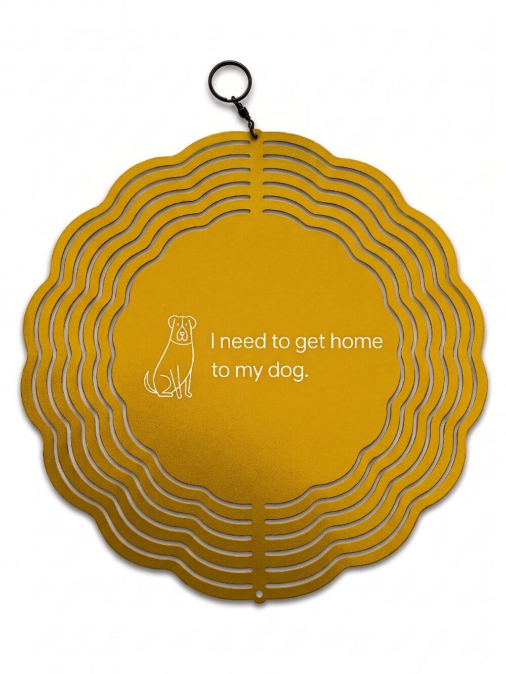 10" I Need to Get Home to My Dog Kinetic WindSpinner - YellowMetal Hanging Decor